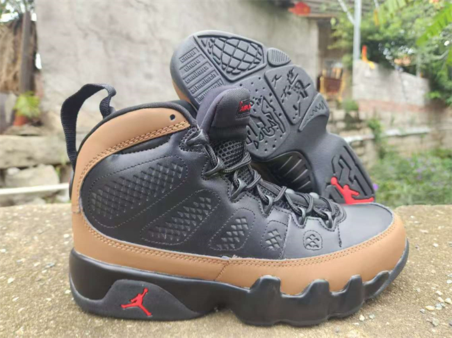 Men's Black/Brown Running weapon Air Jordan 9 Shoes 026